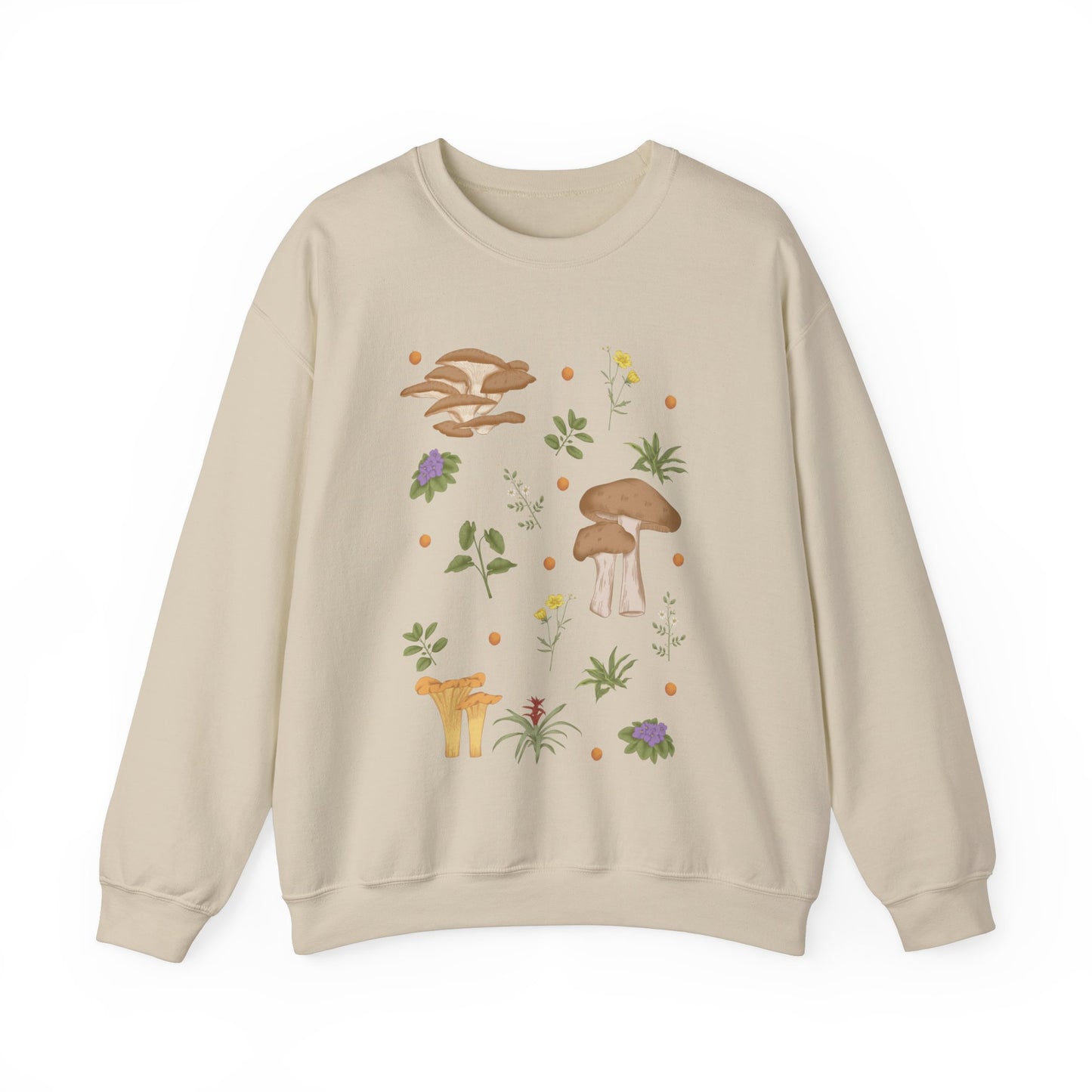 Mushroom Cottage Pattern Crewneck