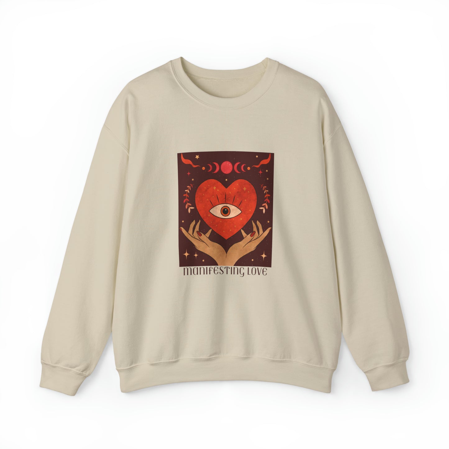 Manifesting Love Trippy Hands Crewneck