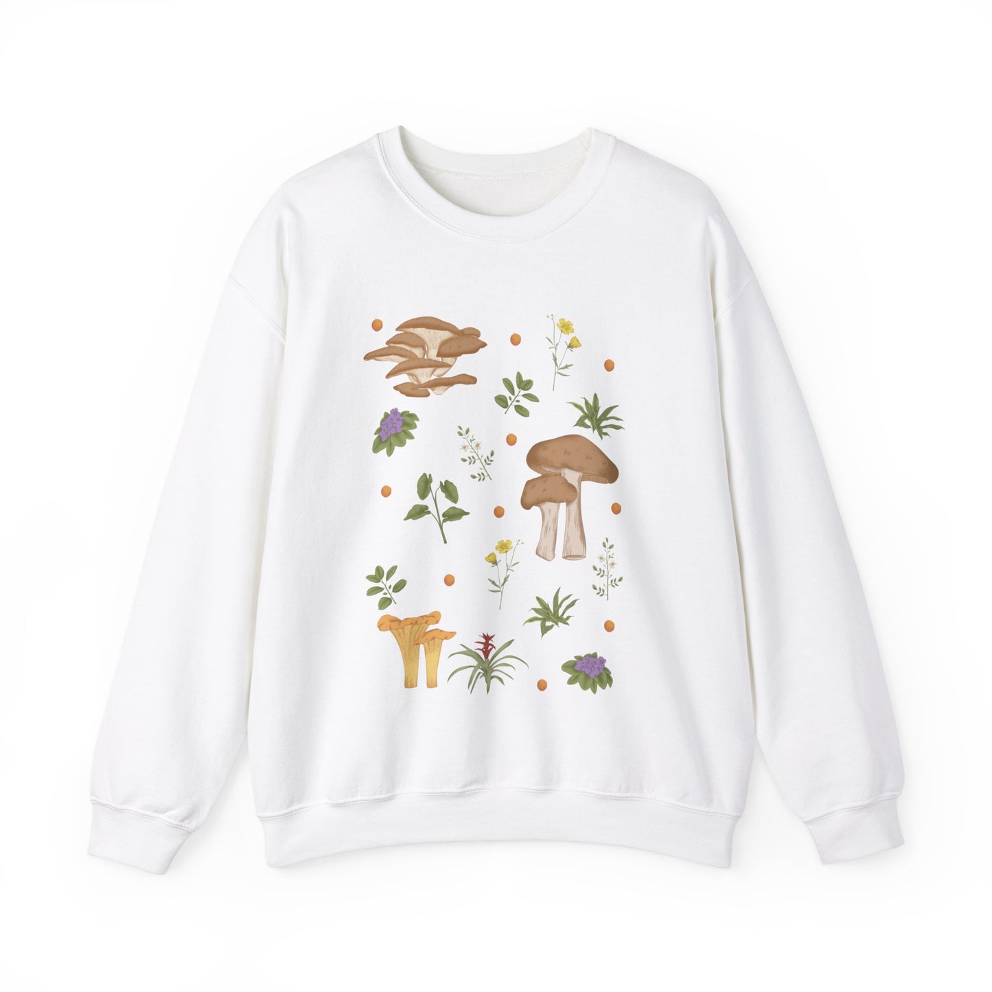 Mushroom Cottage Pattern Crewneck