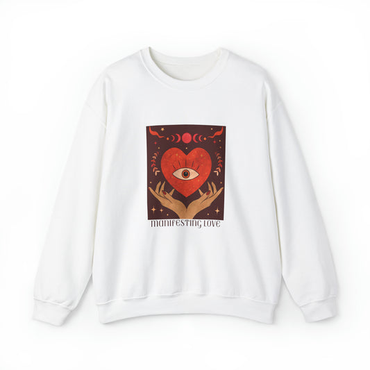 Manifesting Love Trippy Hands Crewneck