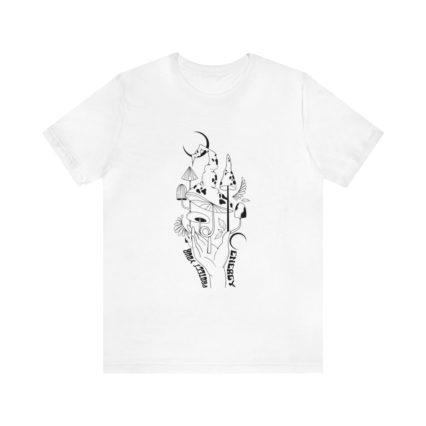 Protect Your Energy Mushroom Hand Unisex Tee