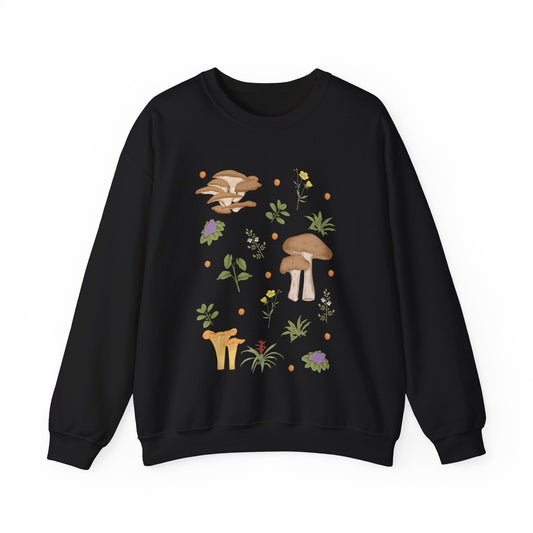 Mushroom Cottage Pattern Crewneck