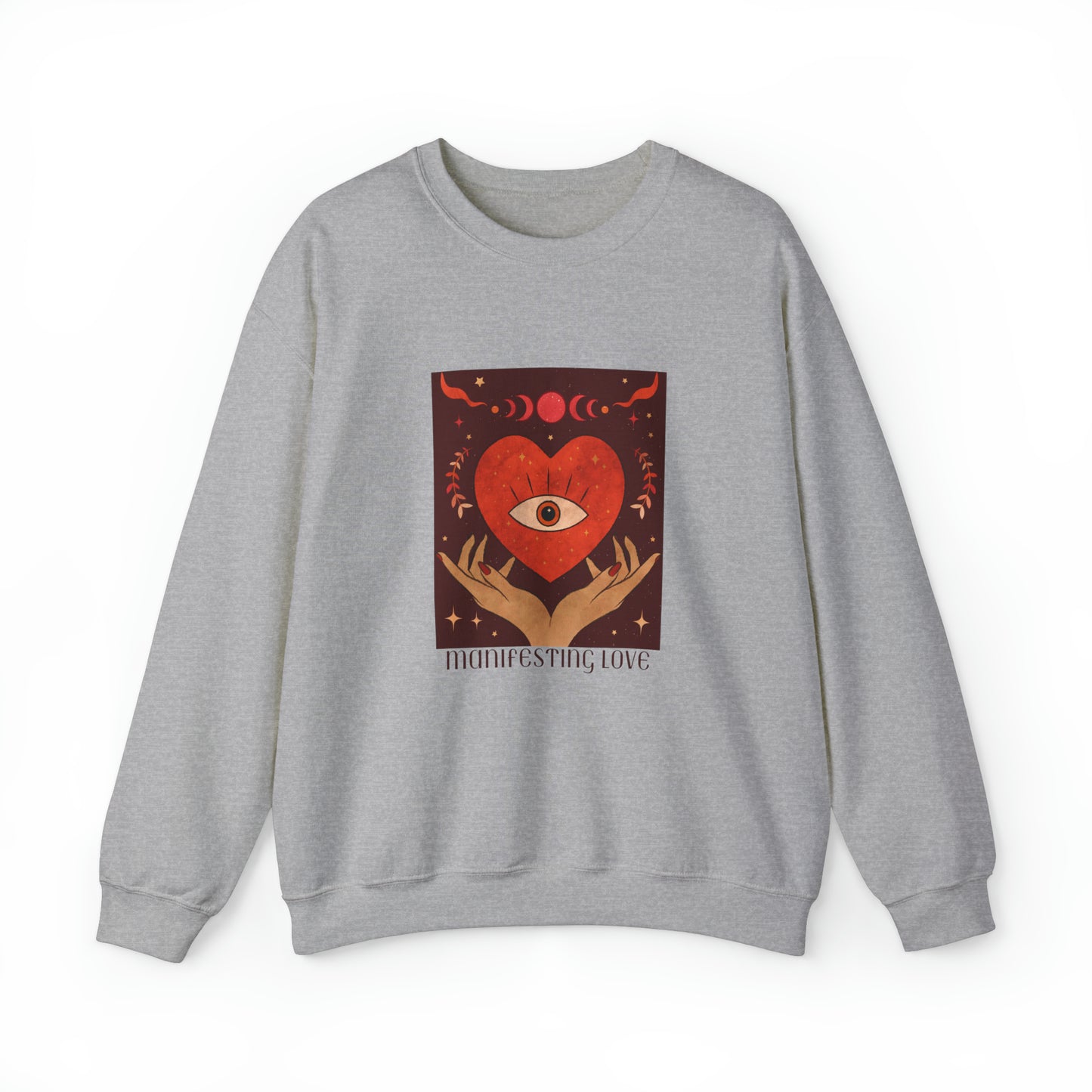 Manifesting Love Trippy Hands Crewneck