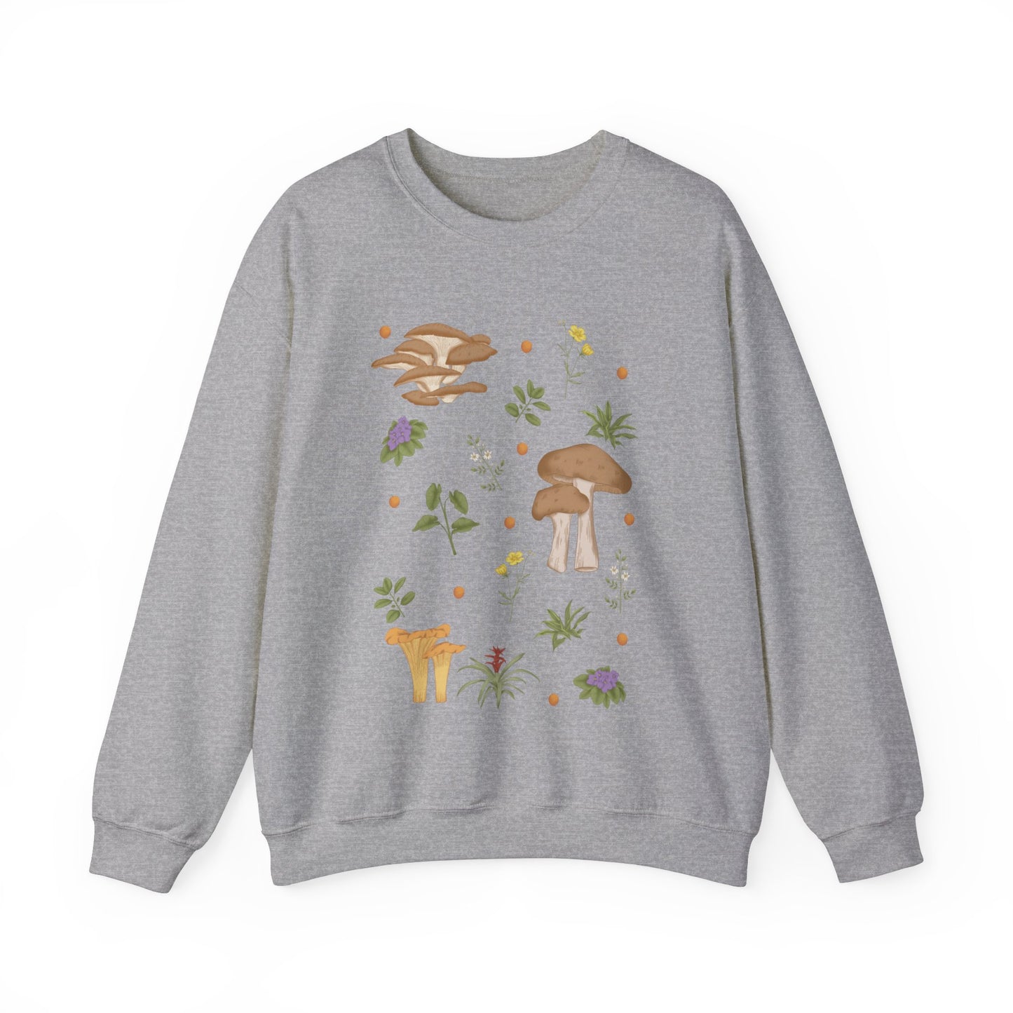 Mushroom Cottage Pattern Crewneck